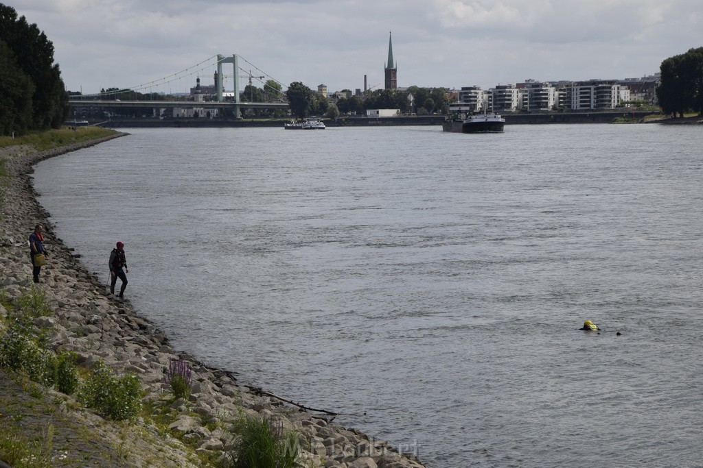 Uebung BF Taucher und Presse Koeln Zoobruecke Rhein P159.JPG - Miklos Laubert